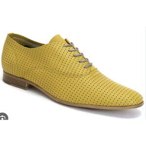 JOHN FLUEVOG Radio FM Perforated Yellow Leather Lace Up Shoes Mod Avant Garde 7